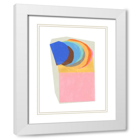 Sliced White Modern Wood Framed Art Print with Double Matting by PI Studio