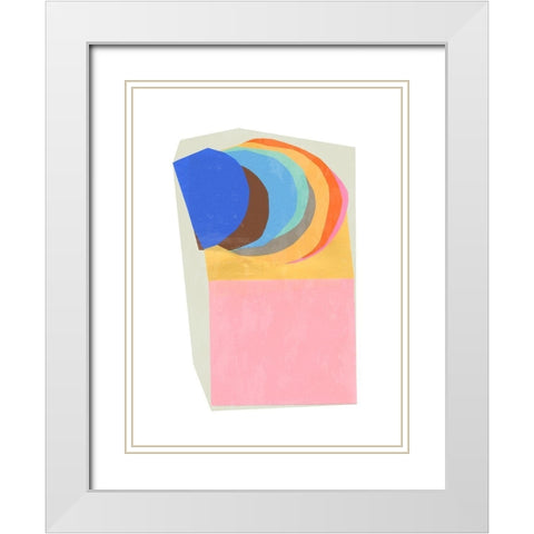 Sliced White Modern Wood Framed Art Print with Double Matting by PI Studio