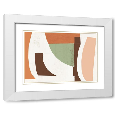 Diced  White Modern Wood Framed Art Print with Double Matting by PI Studio