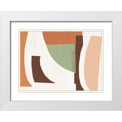 Diced  White Modern Wood Framed Art Print with Double Matting by PI Studio