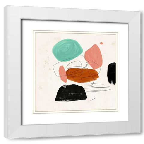 Harmonious I  White Modern Wood Framed Art Print with Double Matting by PI Studio