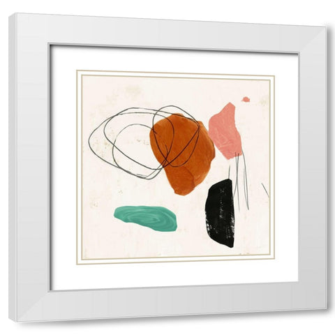 Harmonious II   White Modern Wood Framed Art Print with Double Matting by PI Studio