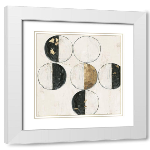 Golden Circumference  White Modern Wood Framed Art Print with Double Matting by Isabelle Z
