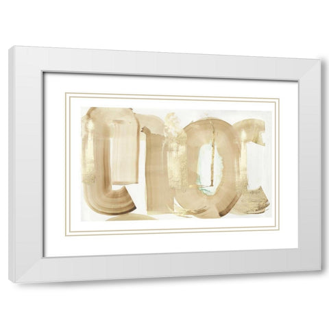 Caramelize  White Modern Wood Framed Art Print with Double Matting by PI Studio