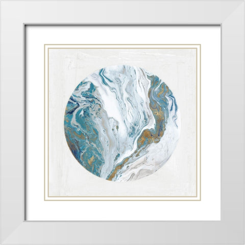 Planet Earth I  White Modern Wood Framed Art Print with Double Matting by PI Studio