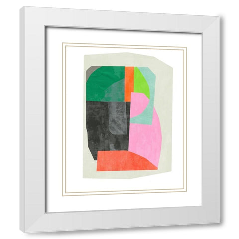Bright Harmony  White Modern Wood Framed Art Print with Double Matting by PI Studio