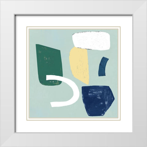 Dollop White Modern Wood Framed Art Print with Double Matting by PI Studio