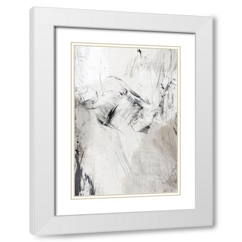 Masquerade II White Modern Wood Framed Art Print with Double Matting by PI Studio