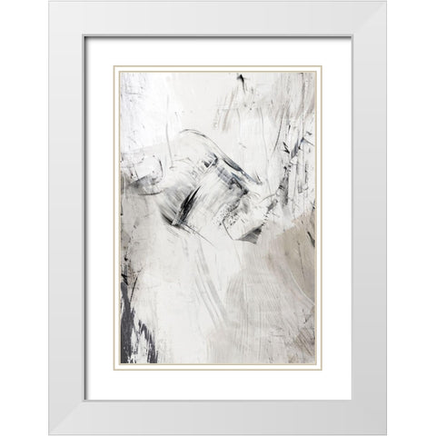 Masquerade II White Modern Wood Framed Art Print with Double Matting by PI Studio