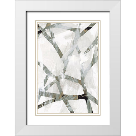 Interconnect I  White Modern Wood Framed Art Print with Double Matting by PI Studio