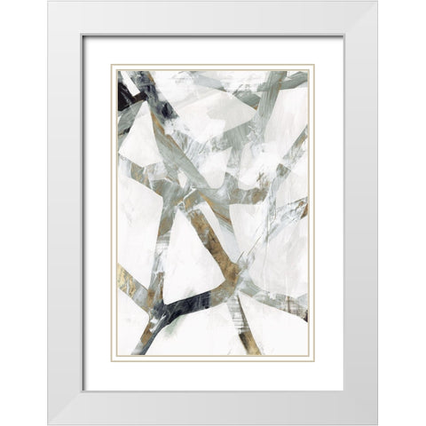 Interconnect II Â  White Modern Wood Framed Art Print with Double Matting by PI Studio