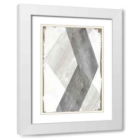 Twine ChevronÂ  White Modern Wood Framed Art Print with Double Matting by PI Studio