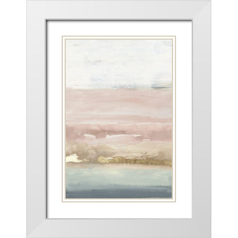 Cotton Candy Horizion White Modern Wood Framed Art Print with Double Matting by PI Studio