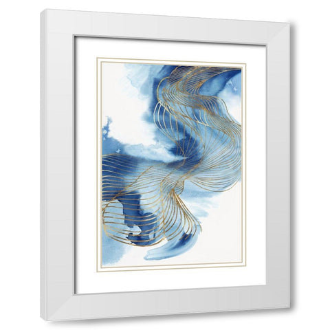 Celestial Blue I  White Modern Wood Framed Art Print with Double Matting by PI Studio