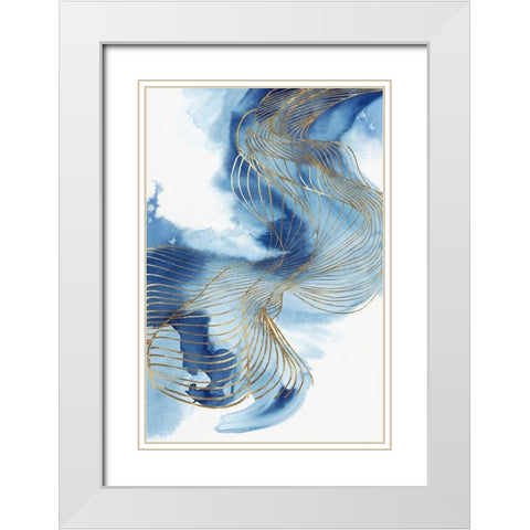 Celestial Blue I  White Modern Wood Framed Art Print with Double Matting by PI Studio