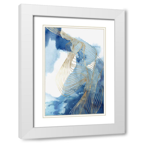 Celestial Blue II   White Modern Wood Framed Art Print with Double Matting by PI Studio