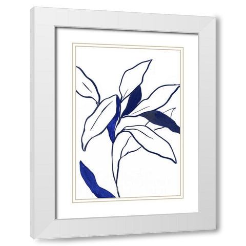 Indigo LillyÂ  White Modern Wood Framed Art Print with Double Matting by PI Studio