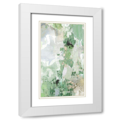 Jadeite  White Modern Wood Framed Art Print with Double Matting by PI Studio