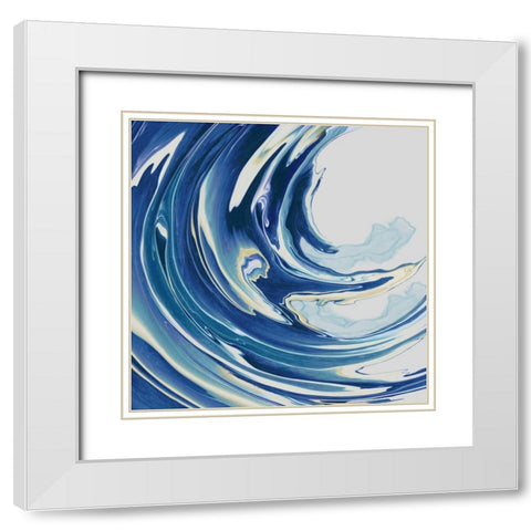 Modern Wave  White Modern Wood Framed Art Print with Double Matting by PI Studio