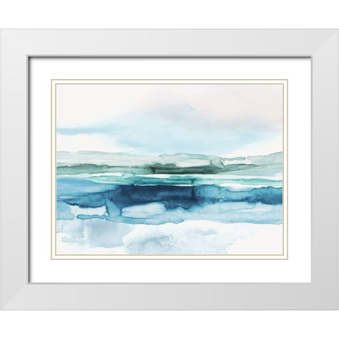 Malachite Pool  White Modern Wood Framed Art Print with Double Matting by PI Studio