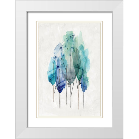 Transparent Wood I White Modern Wood Framed Art Print with Double Matting by PI Studio
