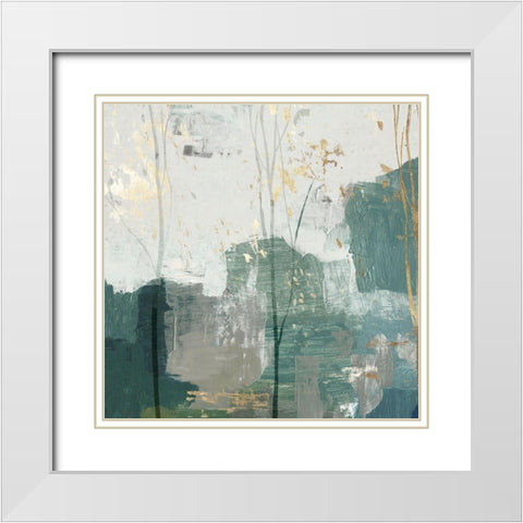 Abstract Wood White Modern Wood Framed Art Print with Double Matting by PI Studio