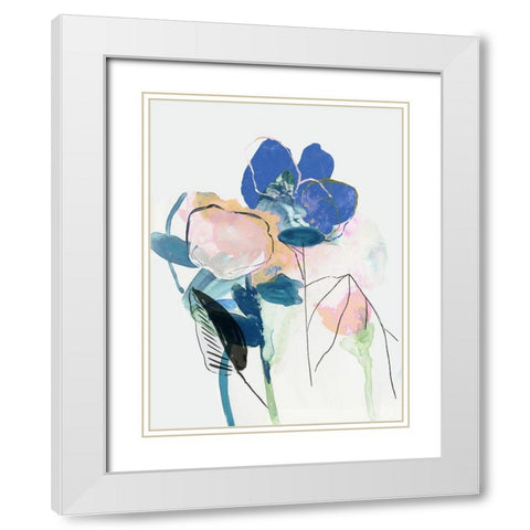 Fresh Flowers  White Modern Wood Framed Art Print with Double Matting by PI Studio