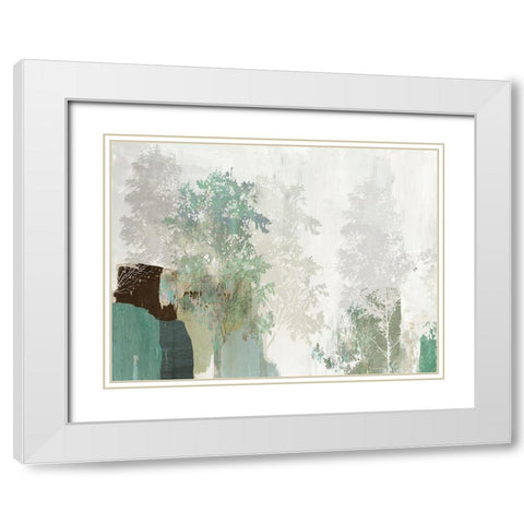 Daydream Teal I White Modern Wood Framed Art Print with Double Matting by PI Studio