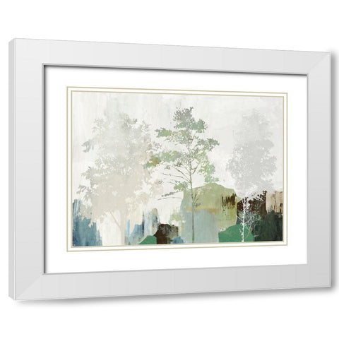 Daydream Teal II White Modern Wood Framed Art Print with Double Matting by PI Studio