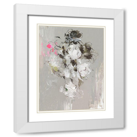 Cascading White  White Modern Wood Framed Art Print with Double Matting by PI Studio