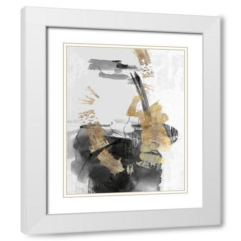 Golden Dream  White Modern Wood Framed Art Print with Double Matting by PI Studio