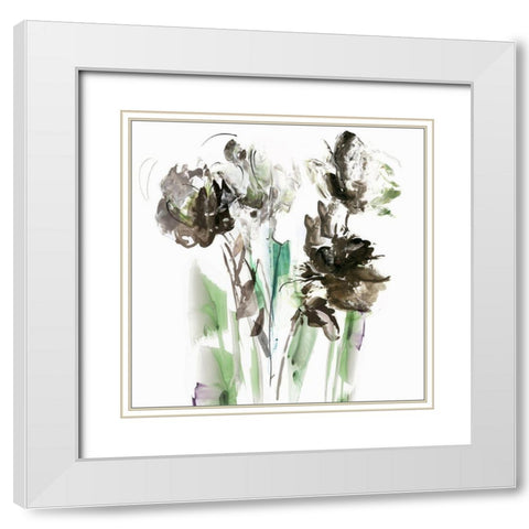Green Spring I  White Modern Wood Framed Art Print with Double Matting by PI Studio