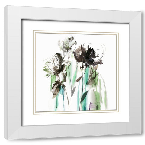 Green Spring II White Modern Wood Framed Art Print with Double Matting by PI Studio