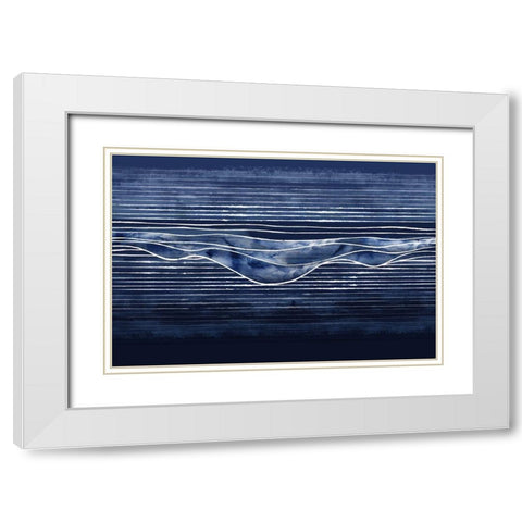 Beyond the Blue Hills White Modern Wood Framed Art Print with Double Matting by PI Studio