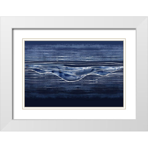 Beyond the Blue Hills White Modern Wood Framed Art Print with Double Matting by PI Studio