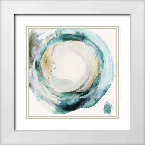 Waters Rings  White Modern Wood Framed Art Print with Double Matting by PI Studio