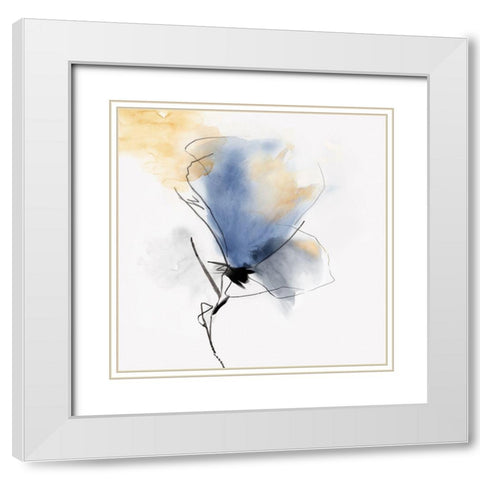 Petals Soft Touch I White Modern Wood Framed Art Print with Double Matting by PI Studio