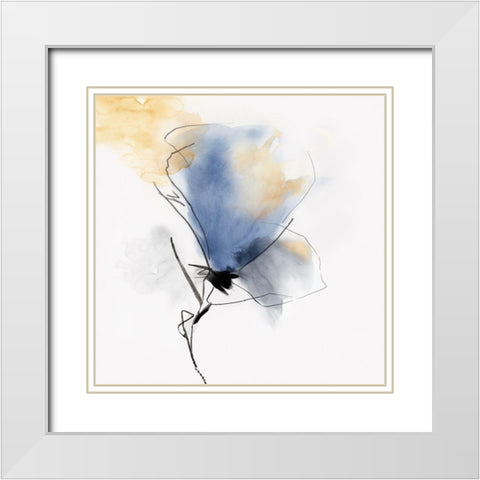 Petals Soft Touch I White Modern Wood Framed Art Print with Double Matting by PI Studio