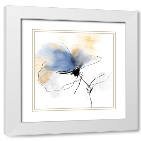 Petals Soft Touch II White Modern Wood Framed Art Print with Double Matting by PI Studio