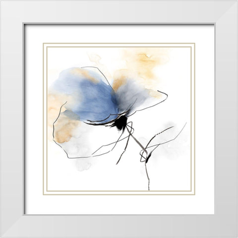 Petals Soft Touch II White Modern Wood Framed Art Print with Double Matting by PI Studio