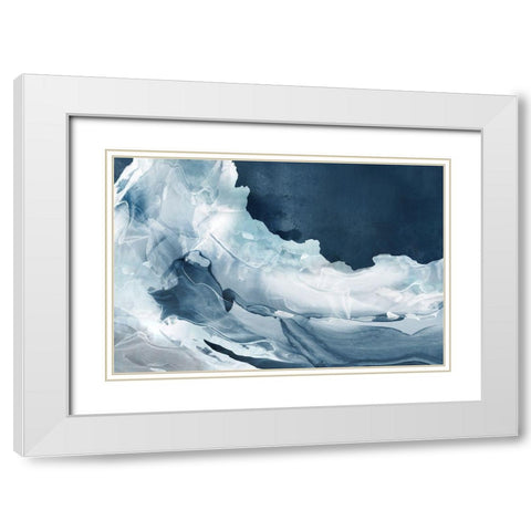 Wave of Blue Ice  White Modern Wood Framed Art Print with Double Matting by PI Studio