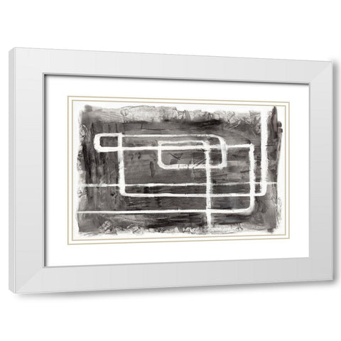 Couplet II White Modern Wood Framed Art Print with Double Matting by PI Studio