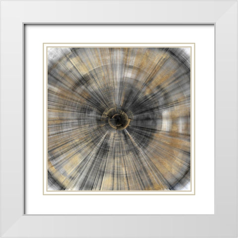 Golden Rays  White Modern Wood Framed Art Print with Double Matting by PI Studio