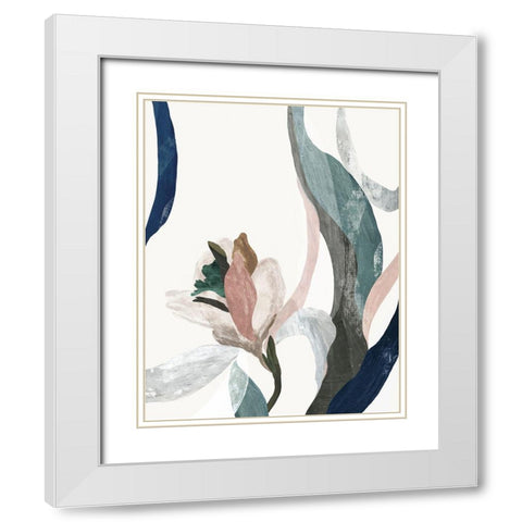Arabesque II White Modern Wood Framed Art Print with Double Matting by PI Studio