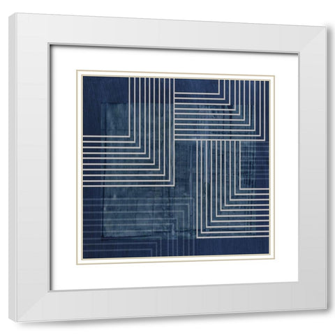 Beneath the Dark Blue Waves III White Modern Wood Framed Art Print with Double Matting by PI Studio