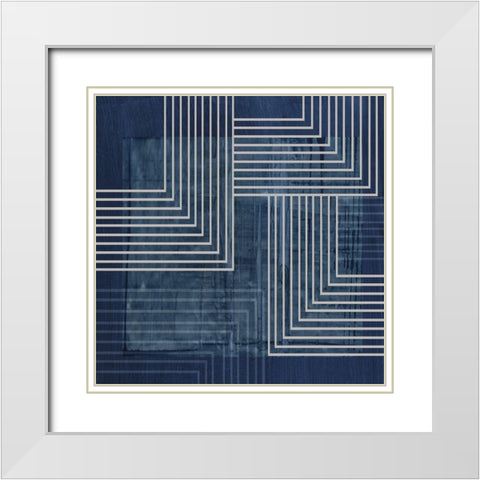 Beneath the Dark Blue Waves III White Modern Wood Framed Art Print with Double Matting by PI Studio