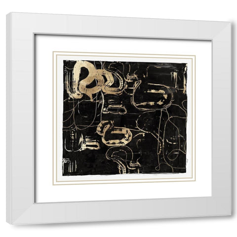 Golden Silence II White Modern Wood Framed Art Print with Double Matting by PI Studio