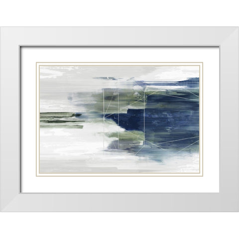 Fading Forms White Modern Wood Framed Art Print with Double Matting by PI Studio