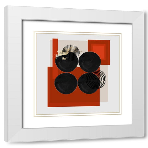 Fading Forms I White Modern Wood Framed Art Print with Double Matting by PI Studio