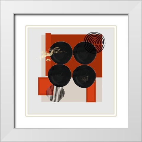 Fading Forms II White Modern Wood Framed Art Print with Double Matting by PI Studio